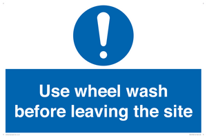 Use wheel wash before leaving the site